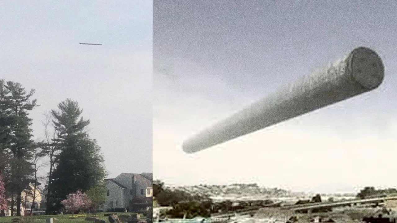 LONG CIGAR SHAPED UFO SPOTTED IN PENNSYLVANIA, USA, April 2023 👽